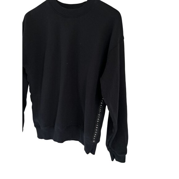 Victoria Beckham black oversized cotton sweatshirt white under arm print - Picture 2 of 13